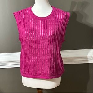 DKNY Fuchsia Sleeveless Knit Sweater